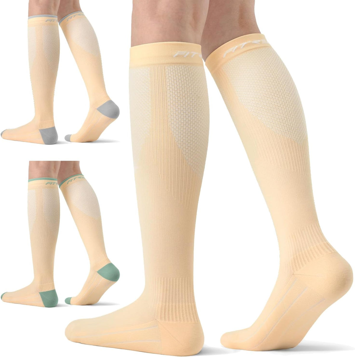 FITRELL 3 Pairs Compression Socks for Women and Men 20-30mmHg-Circulation Support Socks