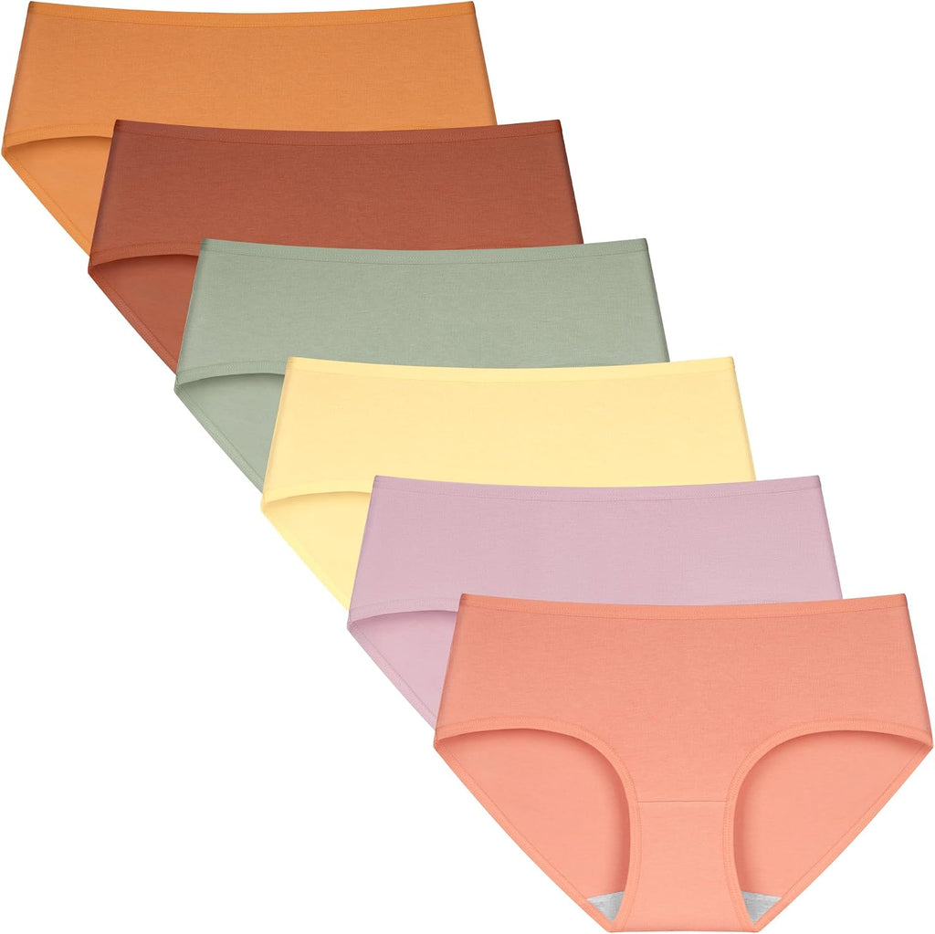 INNERSY Womens Underwear Cotton Hipster Panties Regular & Plus Size 6-Pack