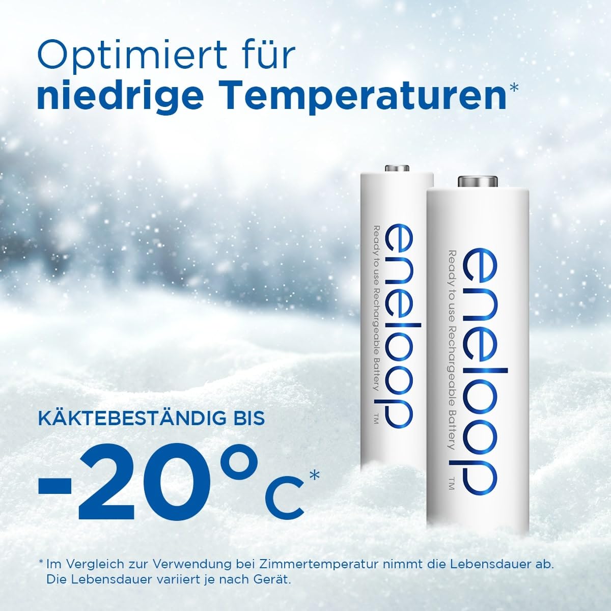 eneloop, AA/Mignon Ni-MH Akku, 8er-Pack, Kapazität mit min. 2000 mAh, Ready-to-Use Ni-MH Akkus, bis zu 2000 Mal wiederaufladbar, plastikfreier Verpackung, standard, weiß