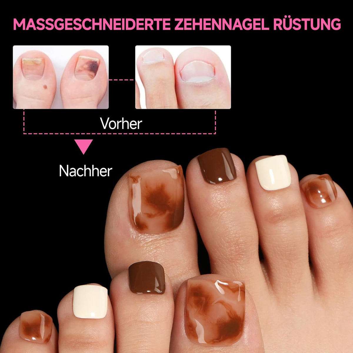 UNA GELLA Kurze Mandel Nail Tips 504 Stück