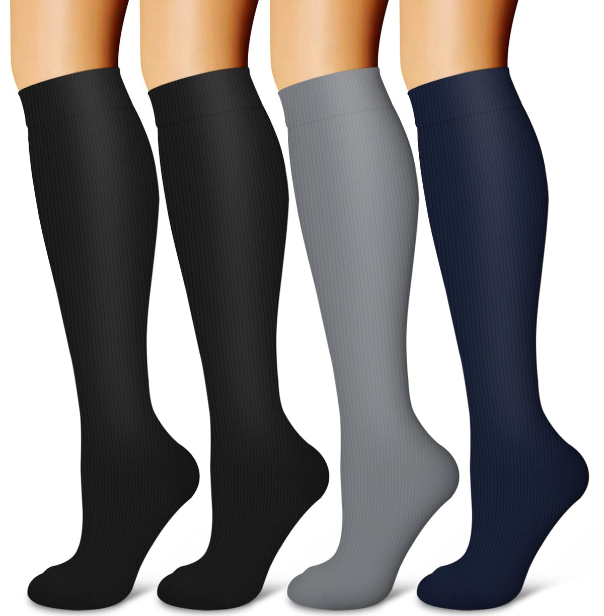 Laite Hebe 4 Pairs-Compression Socks for Women&Men Circulation-Best Support for Nurses