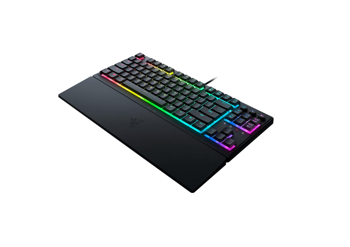 Razer Ornata V3 X - Flache Membran-Tastatur mit Chroma RGB (Lautlose Membran-Switches, Ergonomische Handballenauflage, Tastenkappen Anti-UV-Beschichtung) QWERTZ DE-Layout | Schwarz