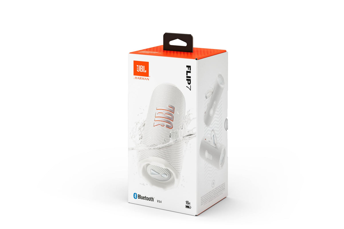 JBL Flip 7, kabelloser tragbarer Bluetooth-Lautsprecher, 16 Stunden Akkulaufzeit, IP68 wasserdicht, Staub- und stoßfest, JBL Pro Sound mit AI Boost, Auracast Multi-Speaker-Verbindung, Schwarz