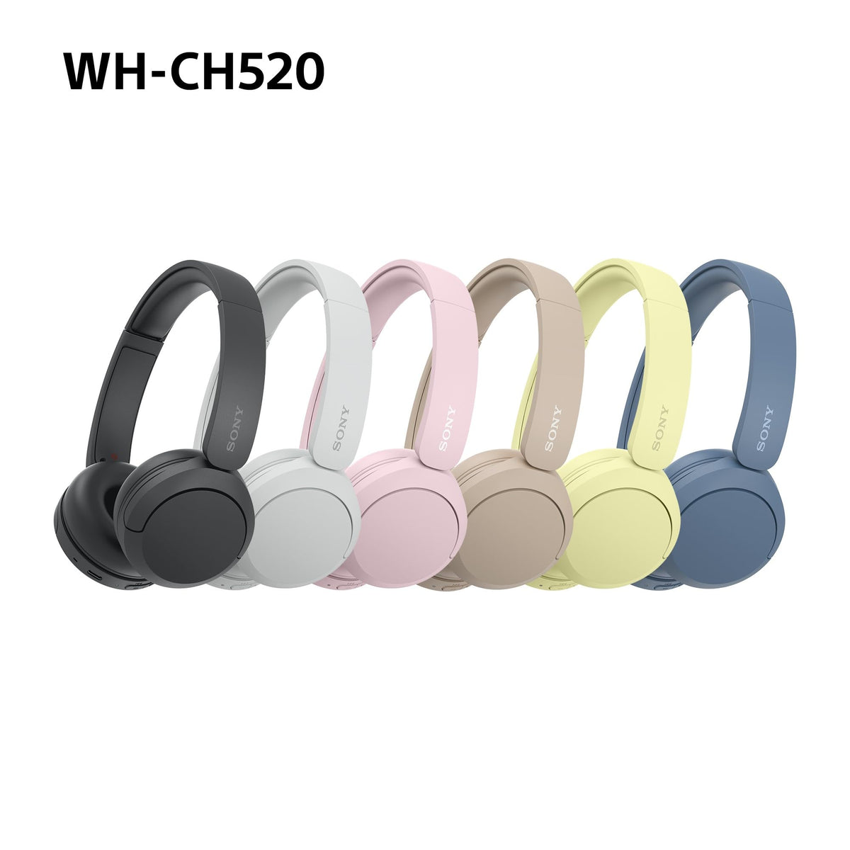 Sony WH-CH520 Kabellose Bluetooth-Kopfhörer - bis zu 50 Stunden Akkulaufzeit mit Schnellladefunktion, On-Ear-Modell - Schwarz