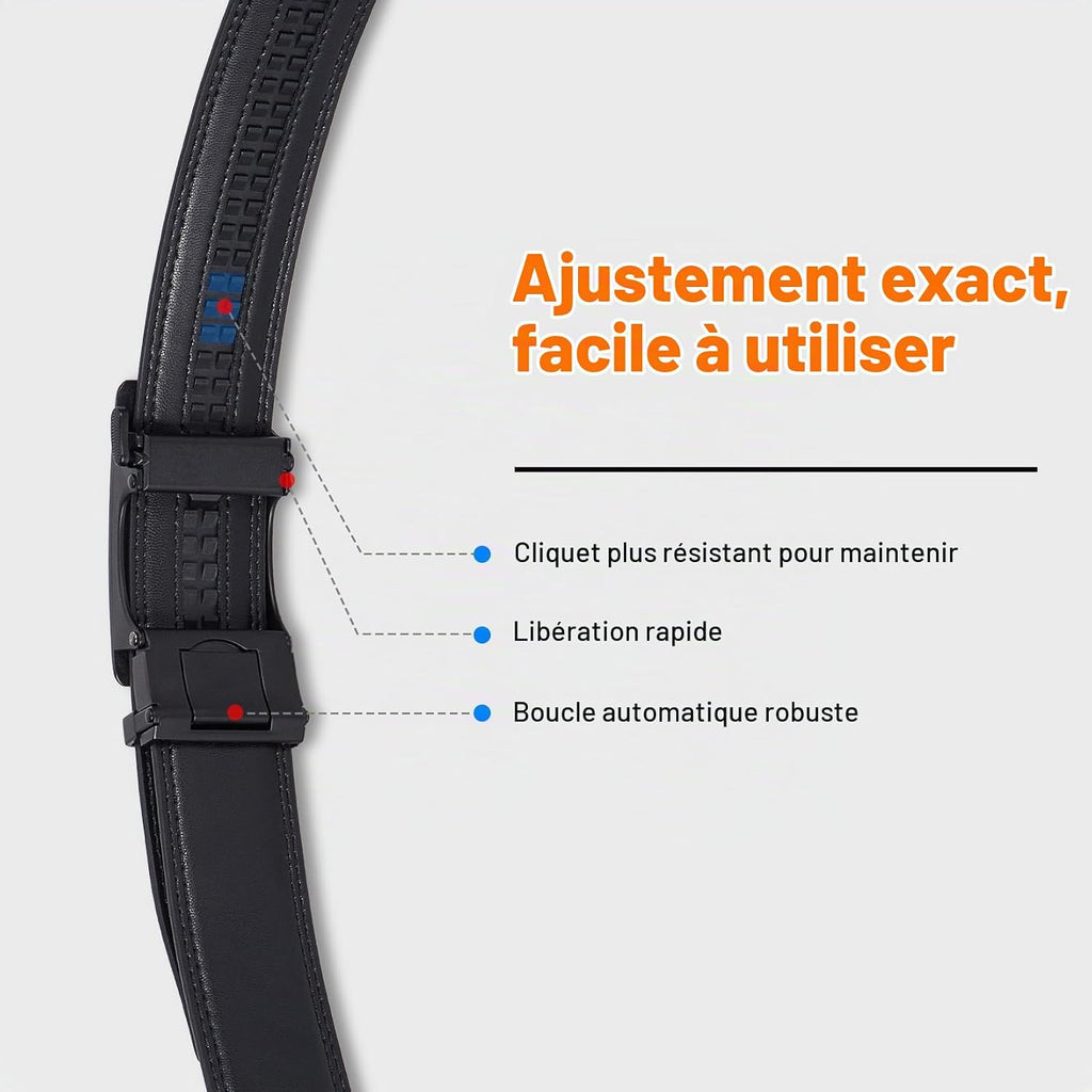VATAN Ceinture Homme Cuir Boucle Automatique Ceintures 35mm