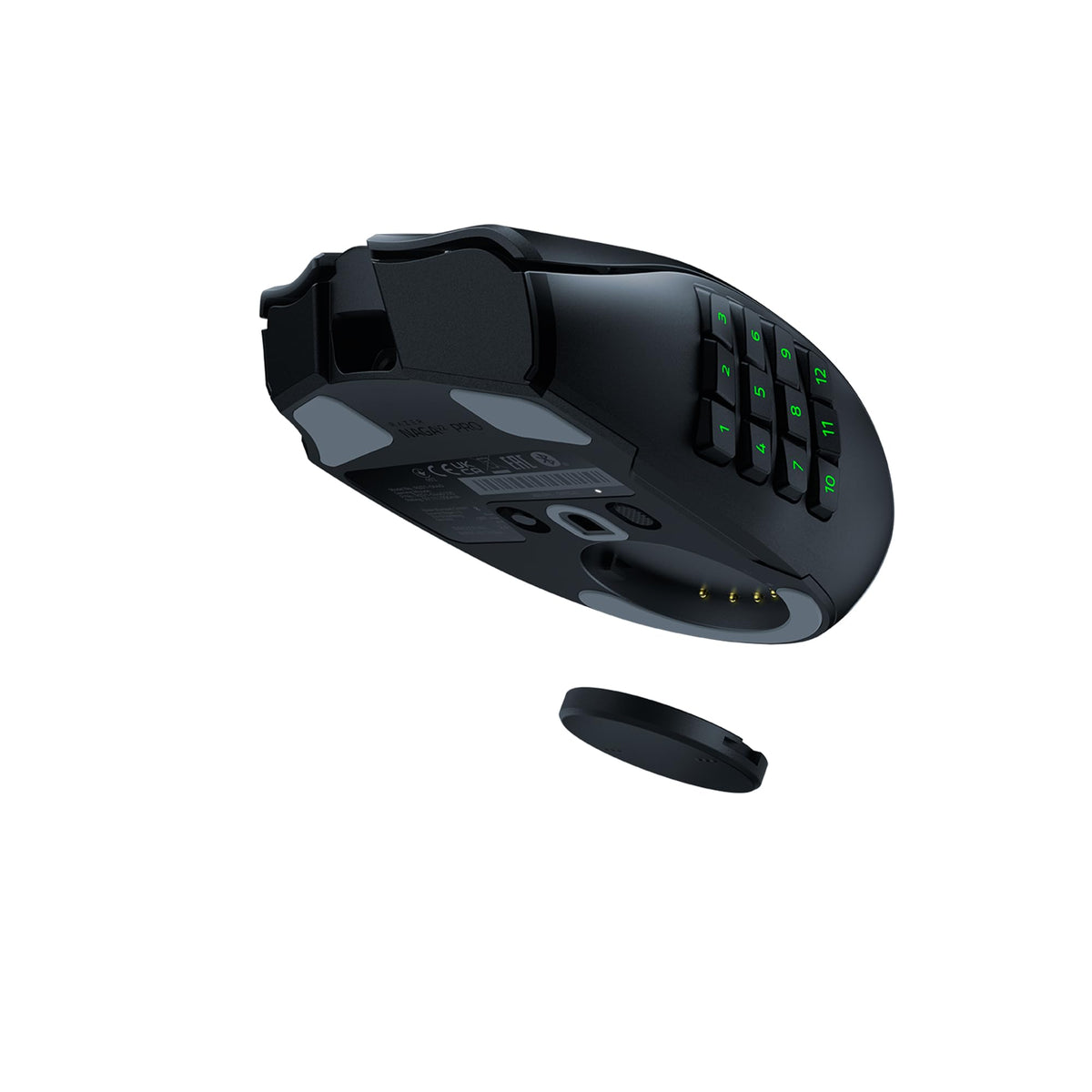 Razer Naga V2 HyperSpeed - Ergonomische Kabellose MMO Gaming Maus (19 Programmierbaren Tasten, Wireless 2,4 GHz, Bluetooth, Bis zu 250 Stunden, Focus Pro 30K Optischer Sensor) Schwarz