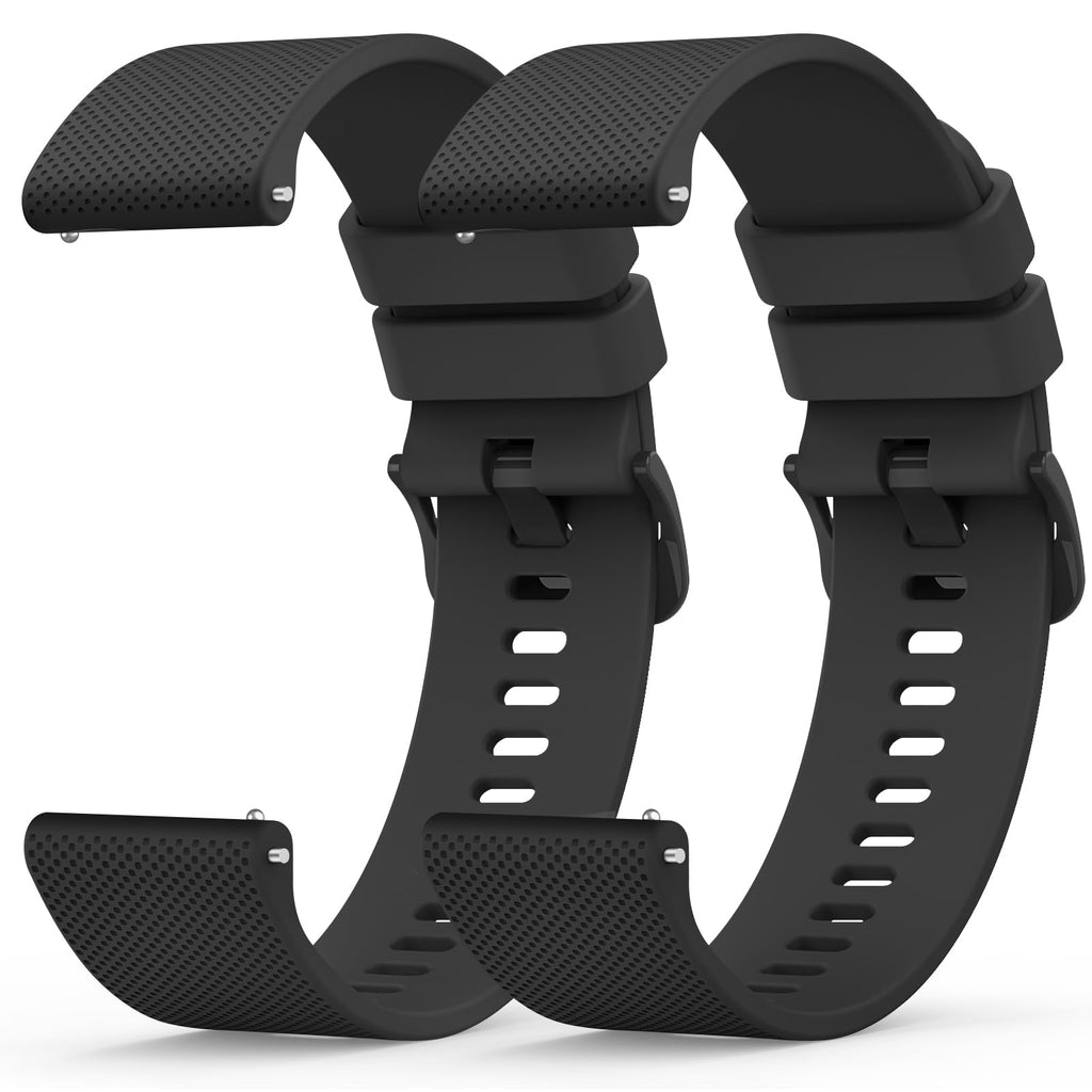 Wanme 20mm Bracelet de Montre en Silicone, Souple Bracelet de Replacement en Dégagement Rapide avec Boucle en Même Couleur Homme Femme 20mm, Starlight