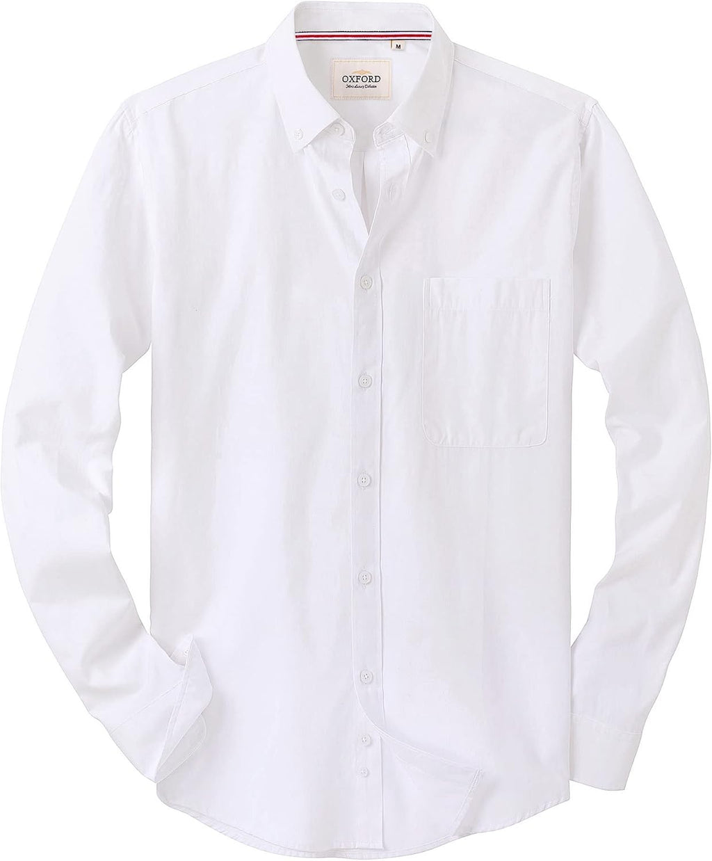 Alimens & Gentle Mens Solid Oxford Shirt Long Sleeve Dress Shirt Work Casual Button Down Shirts with Pocket