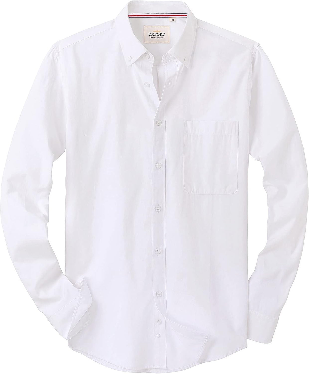 Alimens & Gentle Mens Solid Oxford Shirt Long Sleeve Dress Shirt Work Casual Button Down Shirts with Pocket