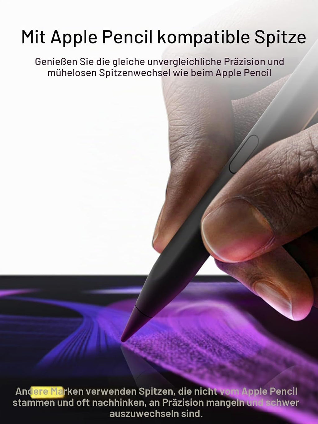 Stylus Stift für iPad 2018-2026 mit USB-C Schnellladeleistung, Palm Rejection und Neigungssensitivität Pencil für iPad 11/10/9/8/7/6/A16, Mini 7/6/5, Air M4/3/2 11"/13"/5/4/3, Pro M5/M4 13"/12.9″/11″