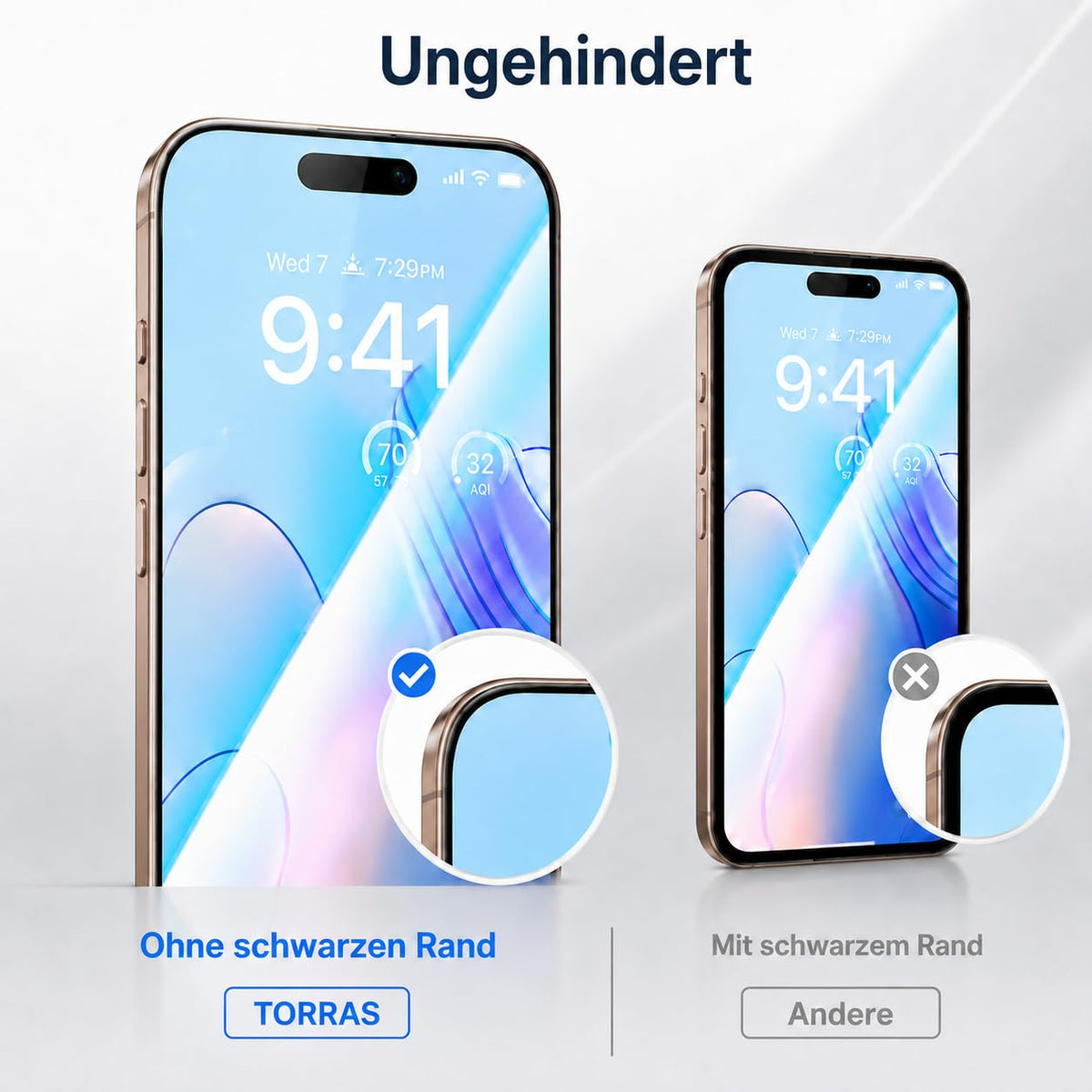 TORRAS für iPhone 18 Pro 9H+ Kratzfest Kameraschutz HD-Klares, Grau