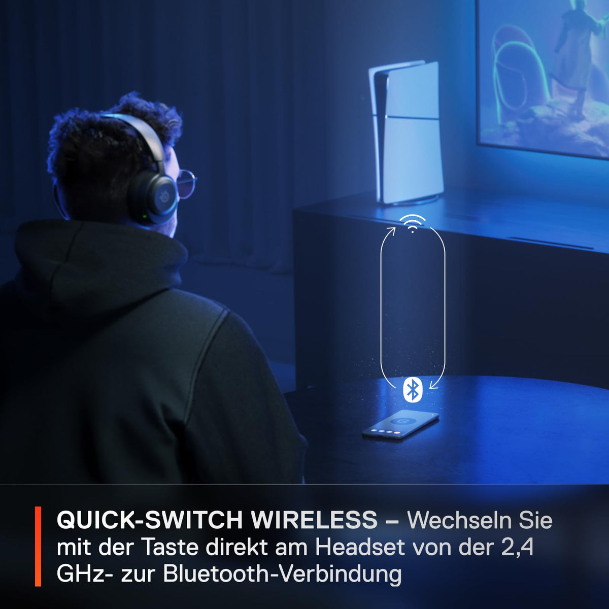 SteelSeries Arctis Nova 5 Wireless - Gaming Headset- Multi-System -PC,PS5 - Magnetische Neodym-Treiber -Über 100 Audio Presets - 60H Akkulaufzeit - 2,4 GHz oder BT-ClearCast Gen2.X-Mik -Weiß