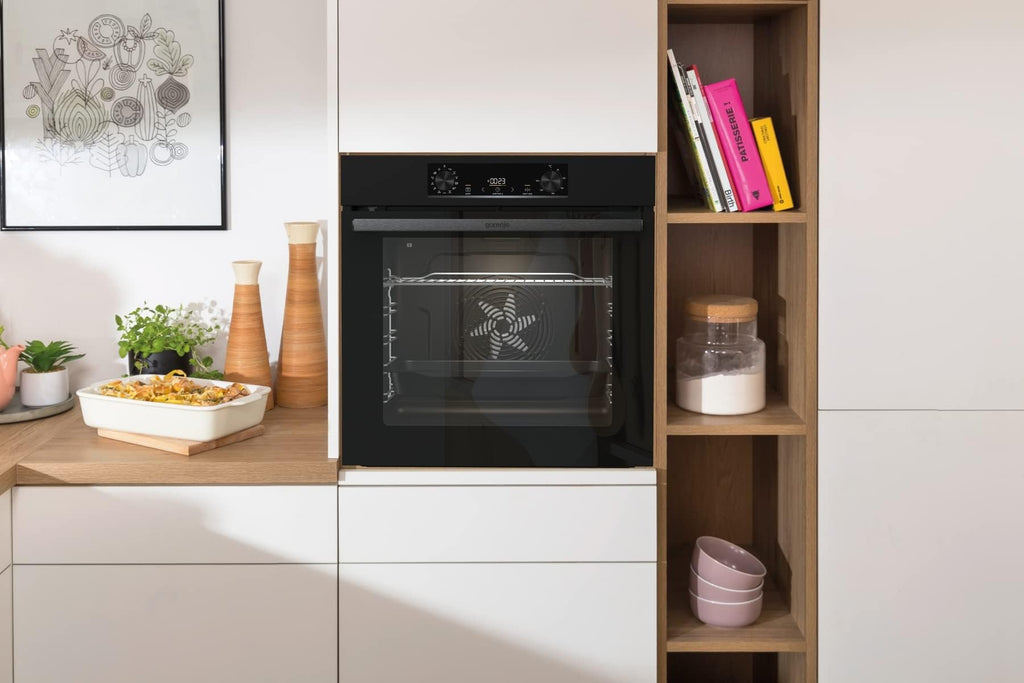 Gorenje BOA6737AO1X Einbaubackofen / 73 Liter/BigSpace/Heißluft / 250° maximale Ofentemperatur/EcoClean-Email / 2fach verglast / 9 Funktionen/EEK: A/Minimale Einbaumaße (HxBxT): 60x 56x 58 cm