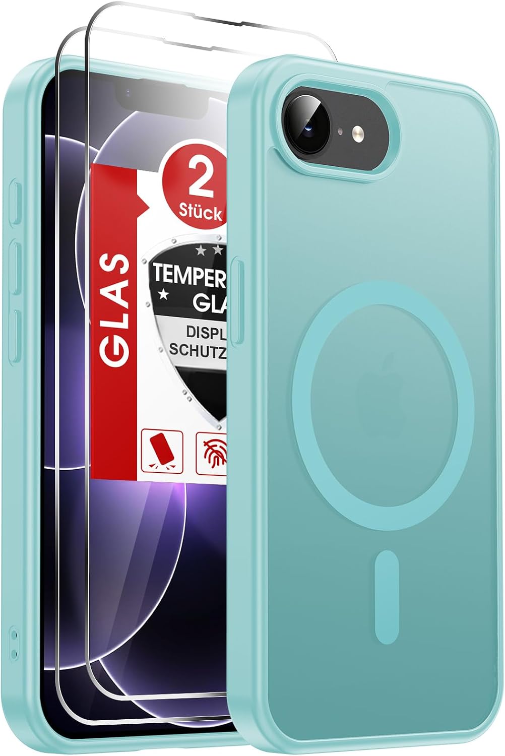 LeYi für Samsung Galaxy A06 4G Hülle für Magsafe mit 2X Panzerglas-Schwarz