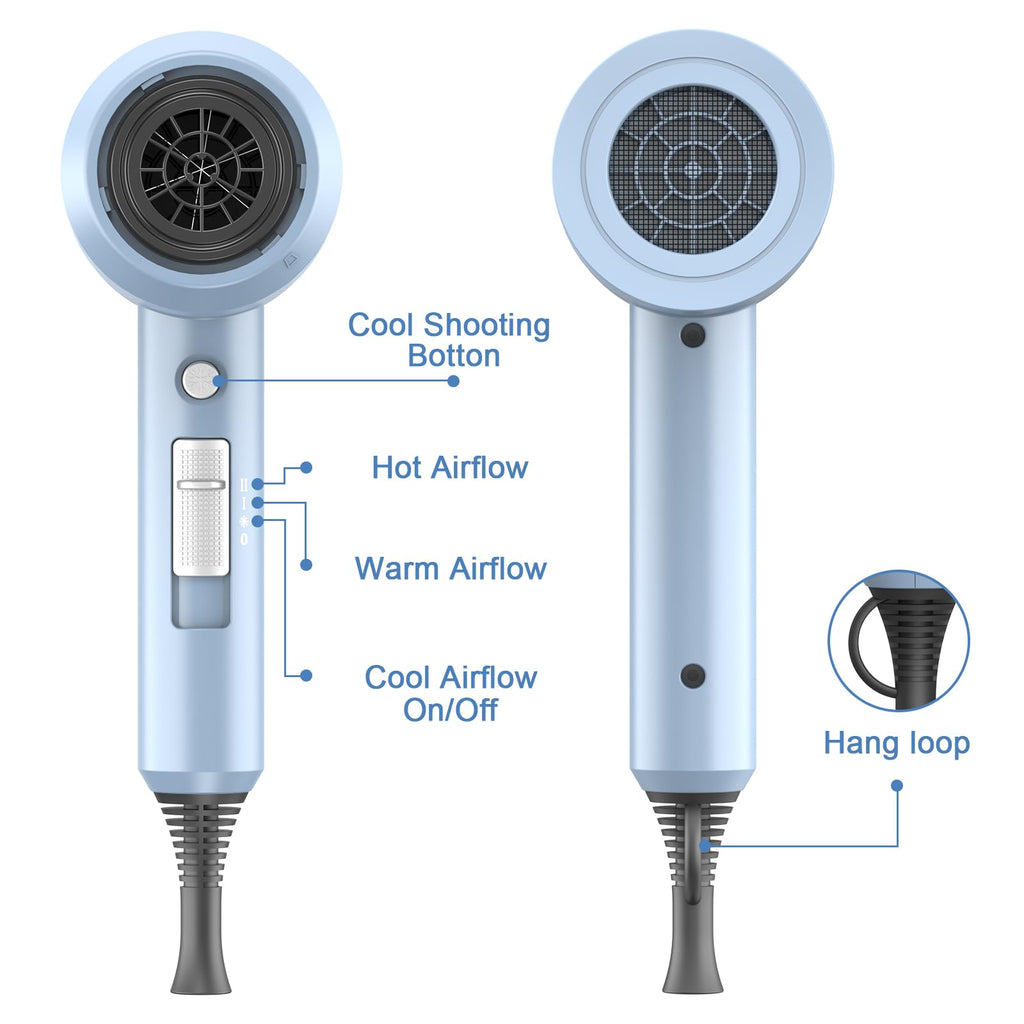 Ionen Föhn AC Motor 1800W Haartrockner slopehill Schnelltrocknen Hair Dryer