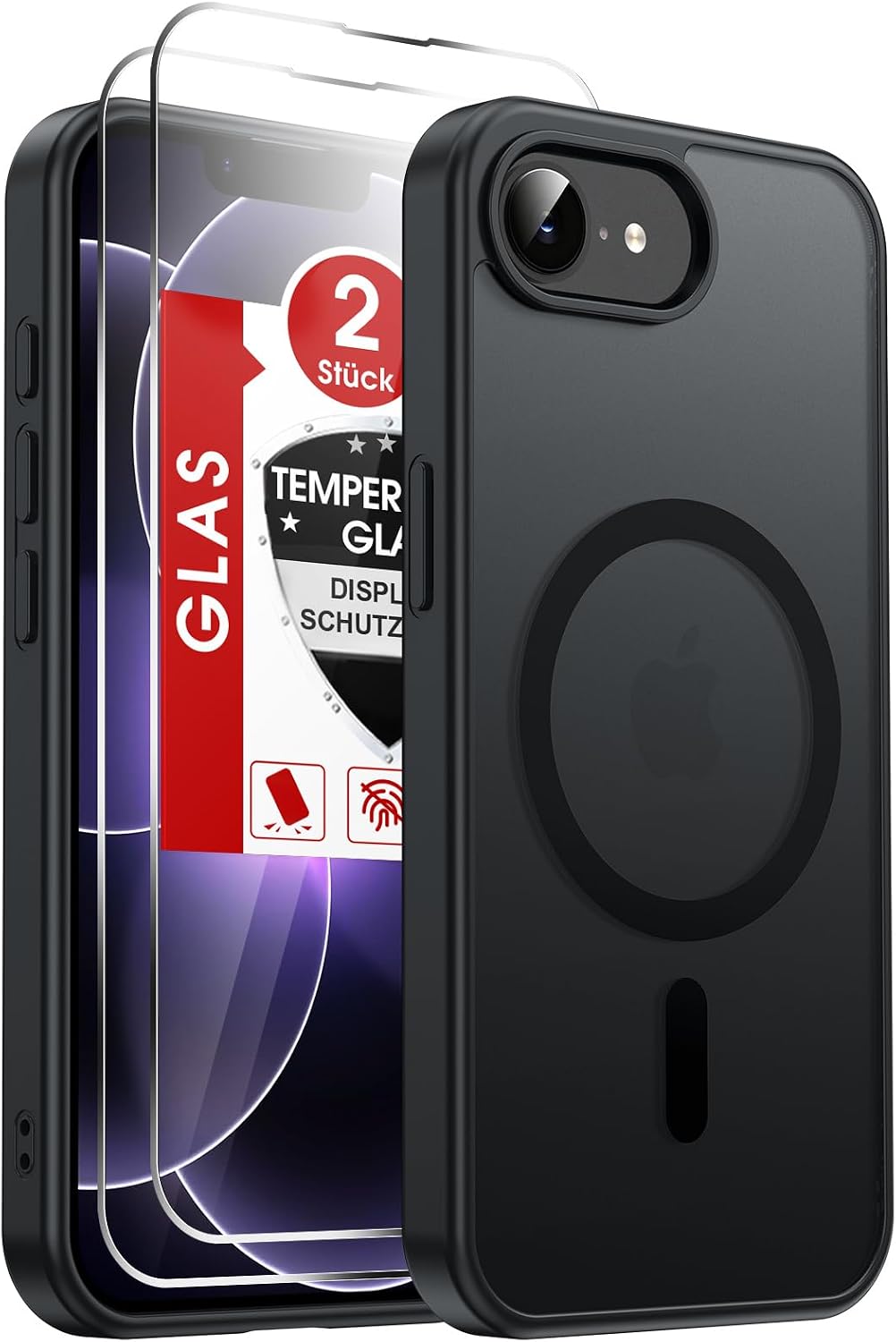 LeYi für Samsung Galaxy A06 4G Hülle für Magsafe mit 2X Panzerglas-Schwarz