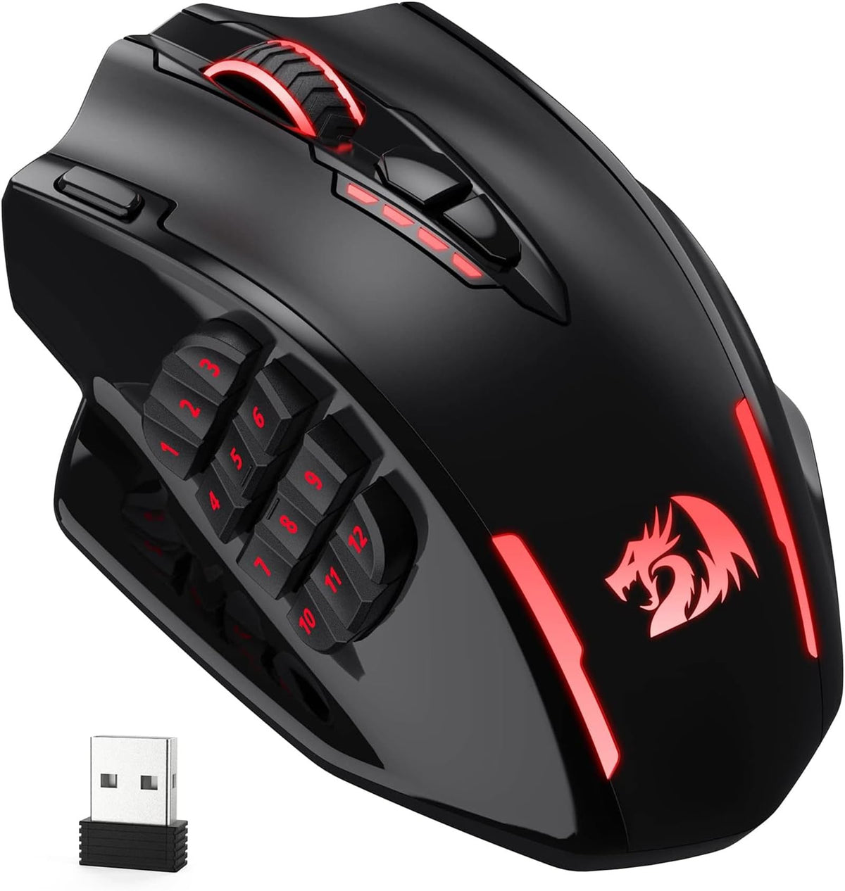 Redragon M908 Impact MMO Gaming Maus Kabelgebunden RGB 12400 DPI