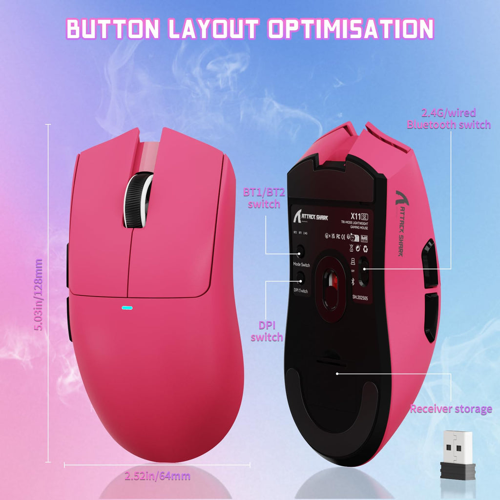 ATTACK SHARK X11SE Kabellose Gaming-Maus