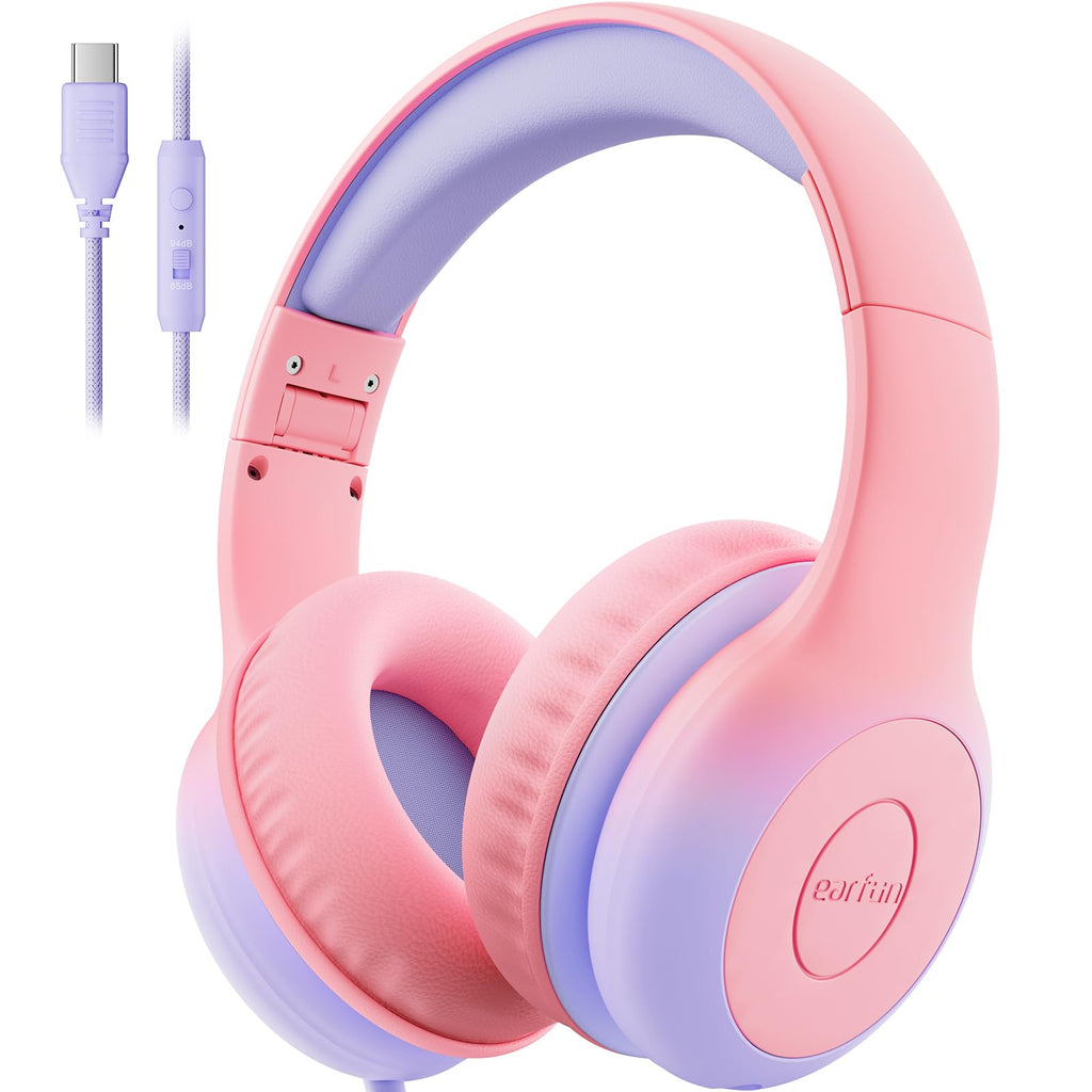 EarFun Kinder Kopfhörer mit 3,5 mm Kabel, Lautstärkebegrenzung, Blau-grün