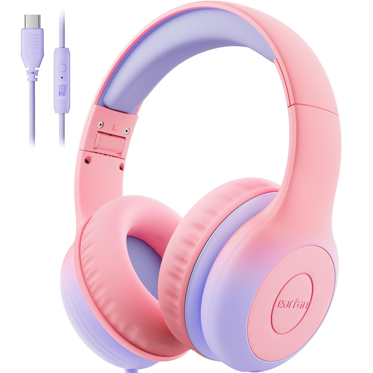 EarFun Kinder Kopfhörer mit 3,5 mm Kabel, Lautstärkebegrenzung, Blau-grün
