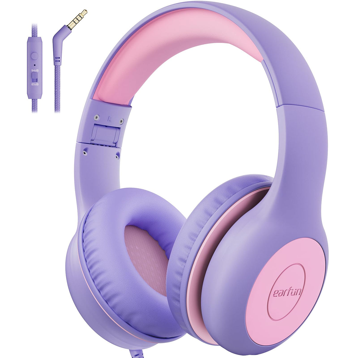 EarFun Kinder Kopfhörer mit 3,5 mm Kabel, Lautstärkebegrenzung, Blau-grün
