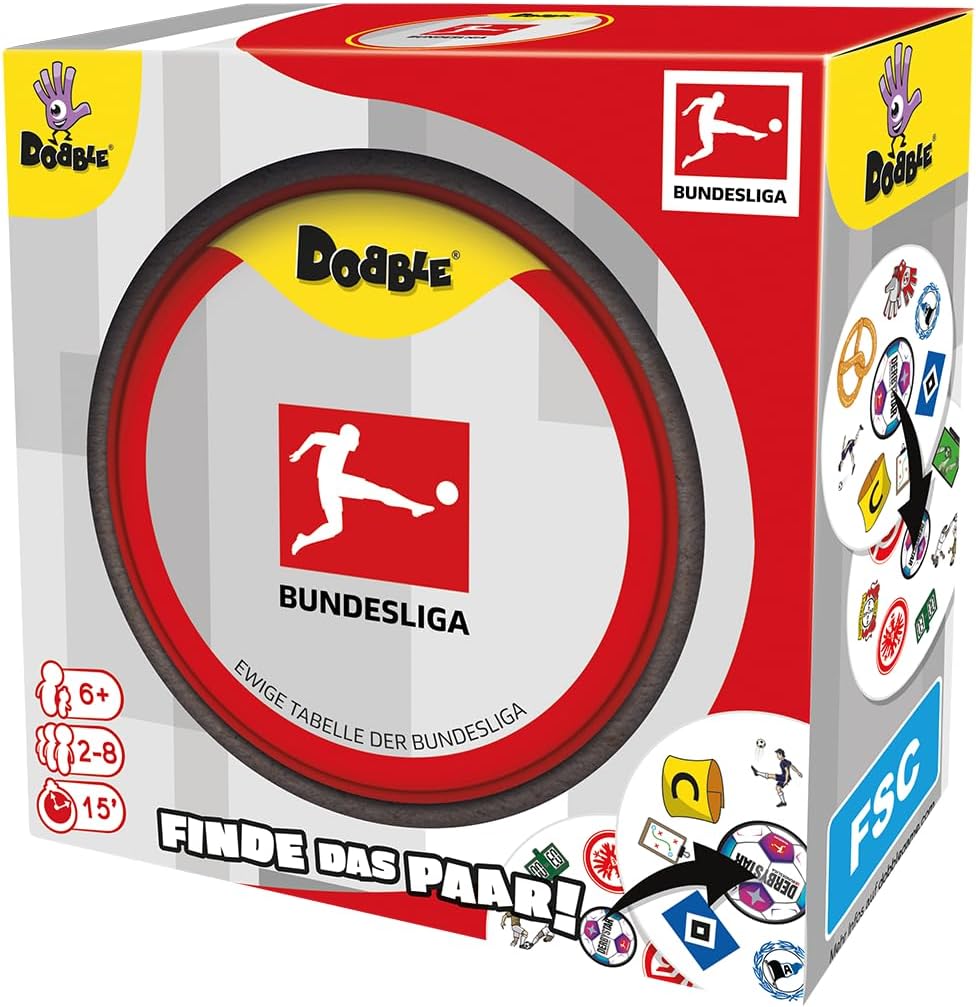Asmodee, Dobble Bundesliga, Rasantes Familienspiel, Deutsch