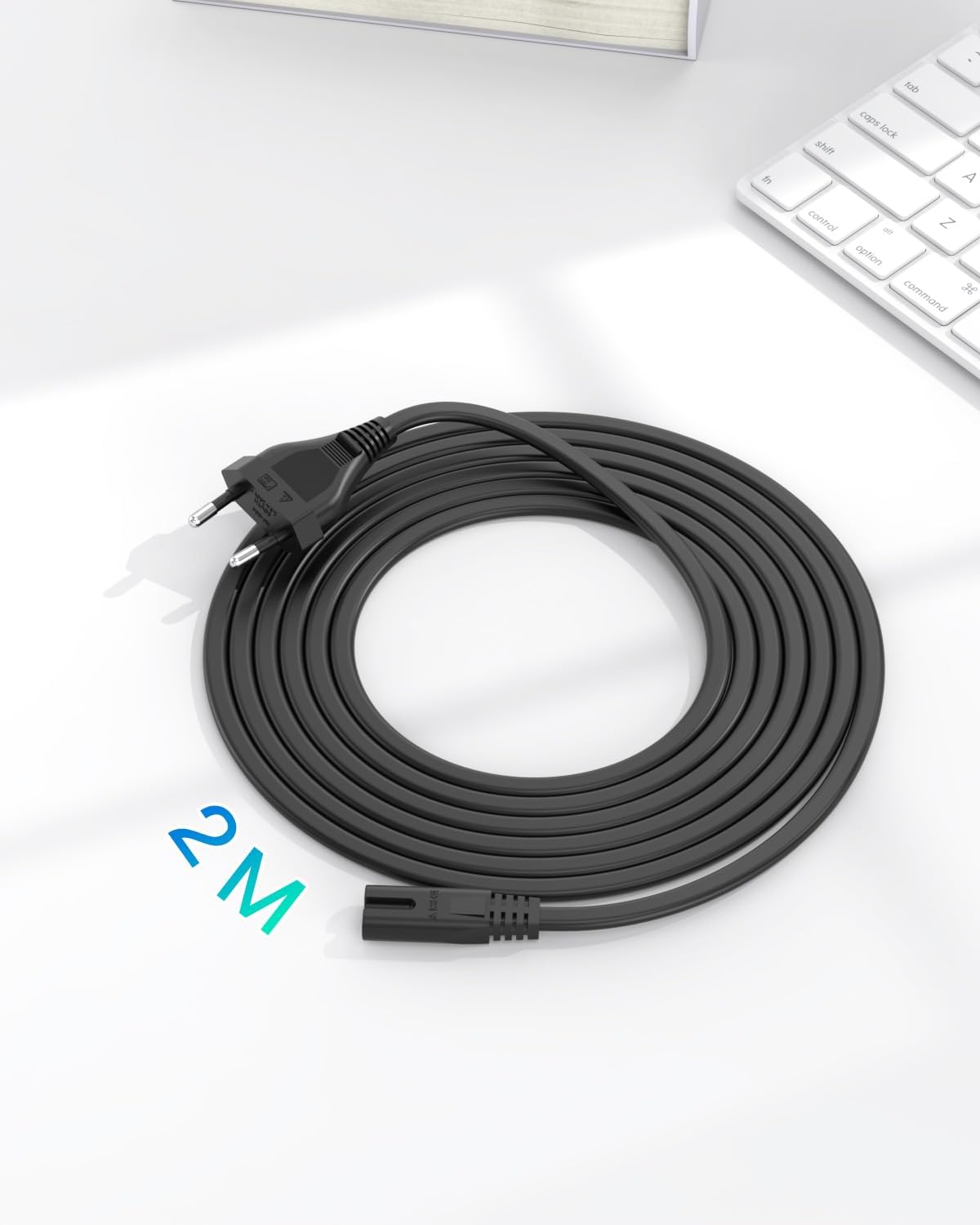 Superer 2M Netzkabel Stromkabel Passend für PS5 PS4 Xbox TV Fernseher