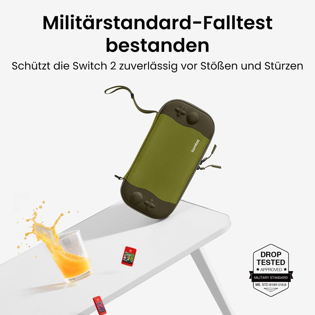 tomtoc Slim Tasche für Nintendo Switch 2, Schutz nach Militärstandard