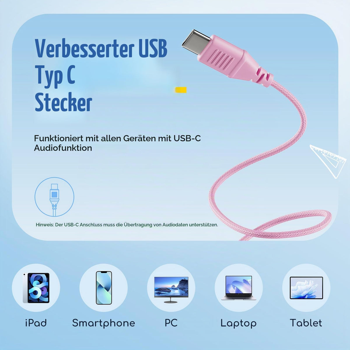 EarFun Kinder Kopfhörer mit 3,5 mm Kabel, Lautstärkebegrenzung, Blau-grün