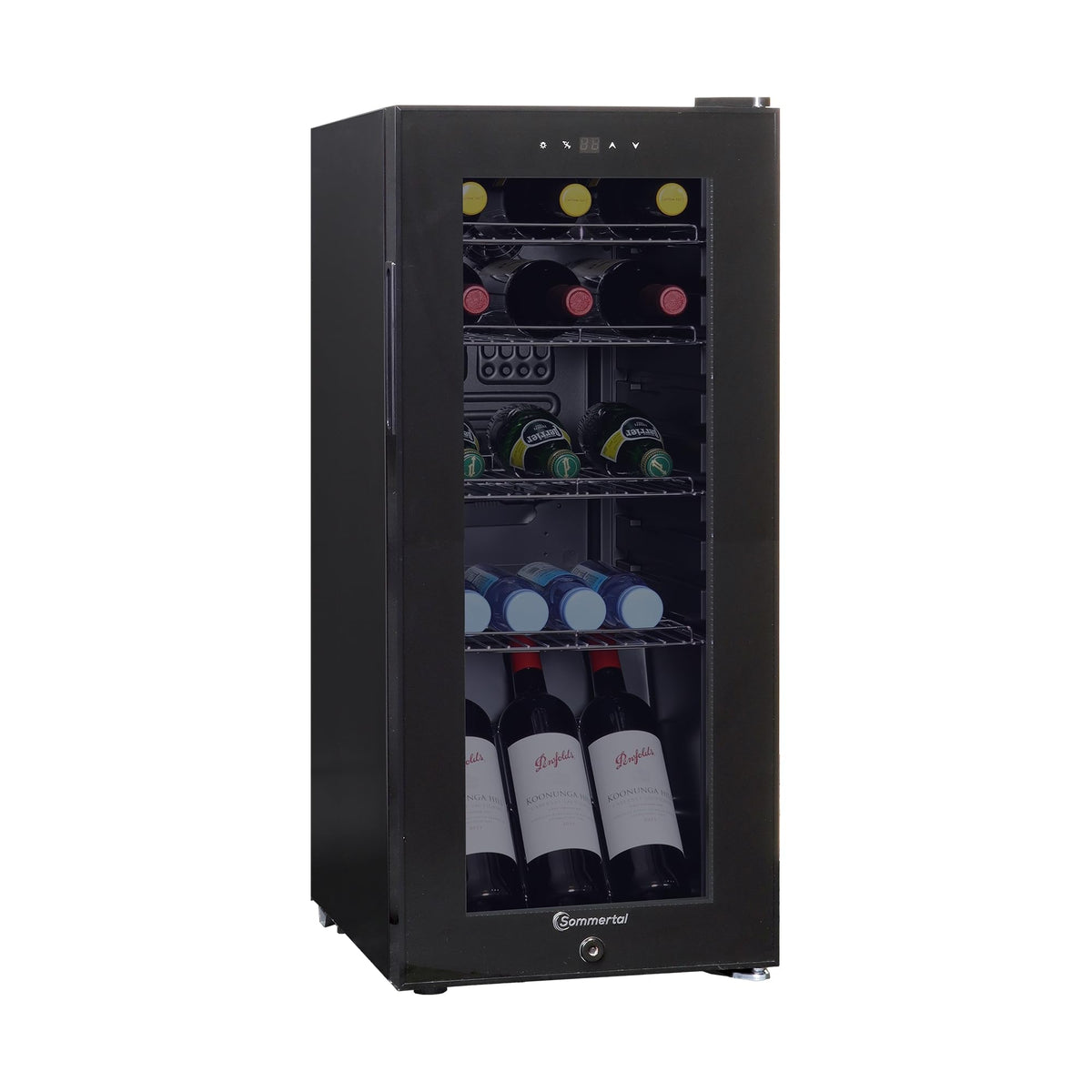 Sommertal Getränkekühlschrank 50L | Glastür, Touch, LED, abschließbar