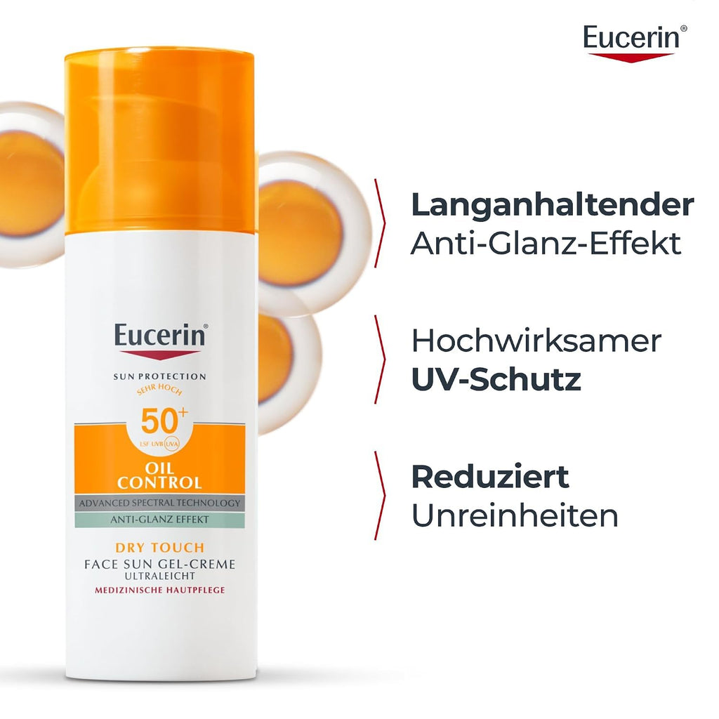 Eucerin Oil Control Sun Face Gel-Creme LSF 50+ 50 ml, Sonnencreme