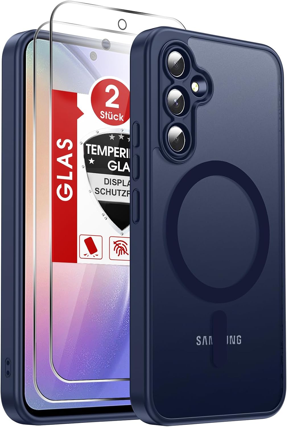 LeYi für Samsung Galaxy A06 4G Hülle für Magsafe mit 2X Panzerglas-Schwarz