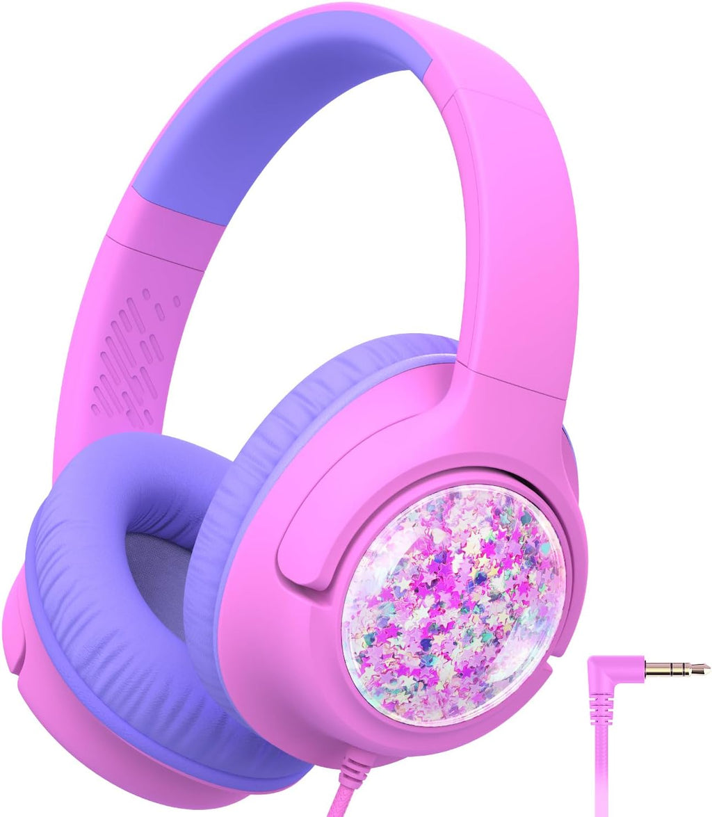 iClever HS26 Kopfhörer Kinder mit 3,5 mm Kabel für Schule/Tablet/Reisen