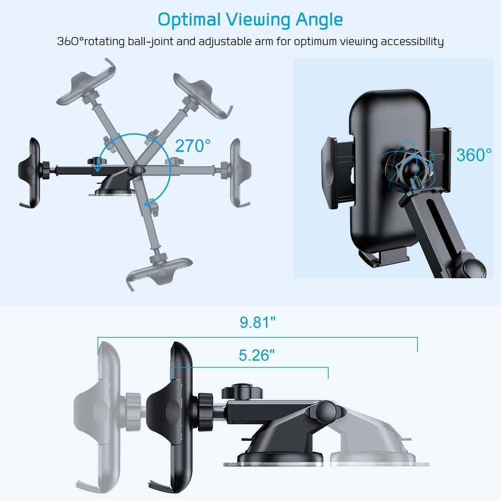 VANMASS 2026【Militär-Klasse】Handyhalterung Auto Upgrade【Stärkste Saugnapf & Lüftungshaken】4 in 1 Handy Halterung Auto 360° Drehbar Handyhalter Auto Armaturenbrett Scheibe Wand für iPhone Samsung usw