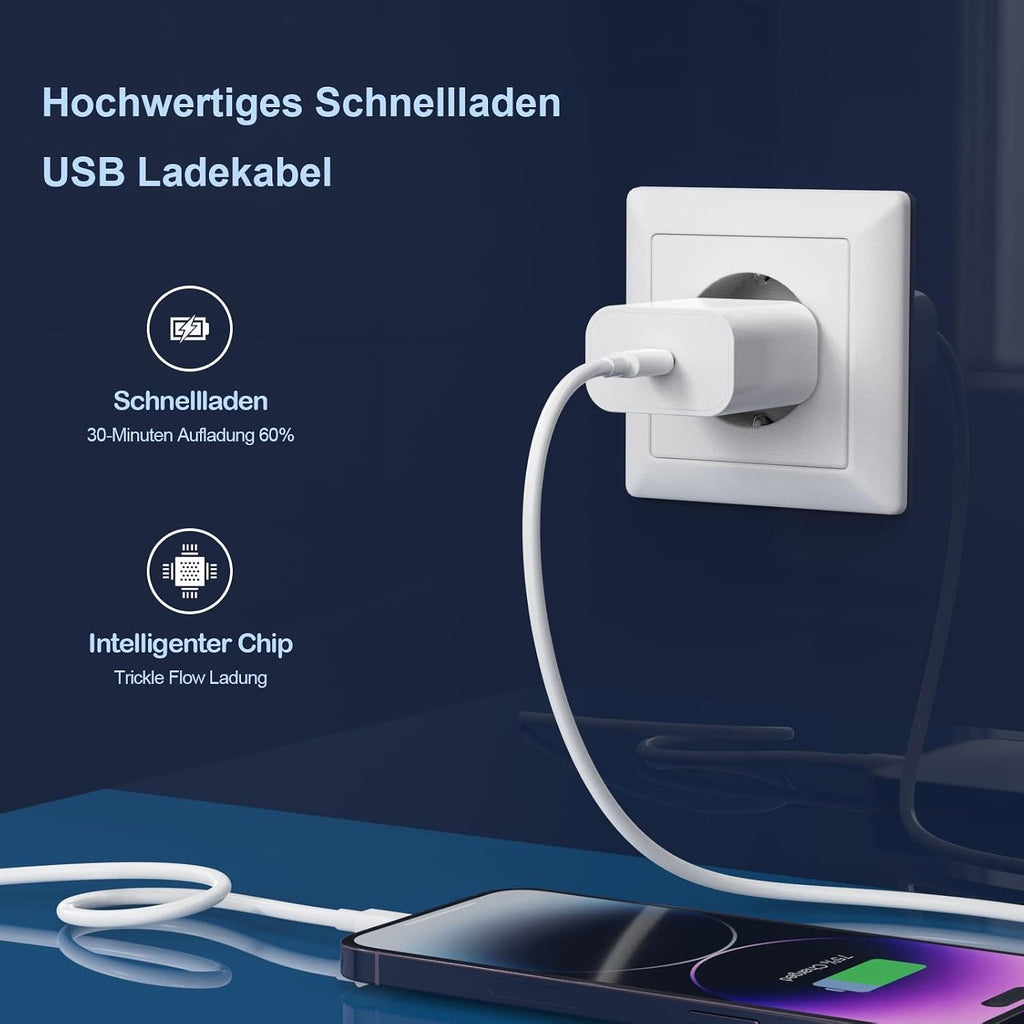 3er-Pack 25W USB C Schnellladegerät für iPhone 16/15/14/13/12/11 SE