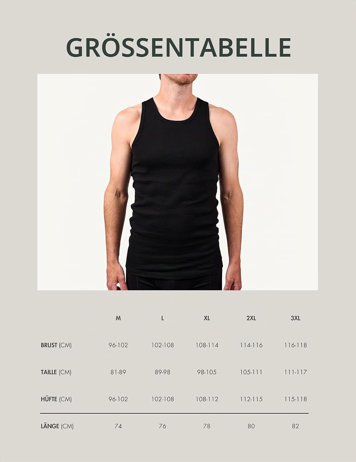 Basic Treasure 5er Pack Unterhemd Herren 100% Baumwolle, Tank Top