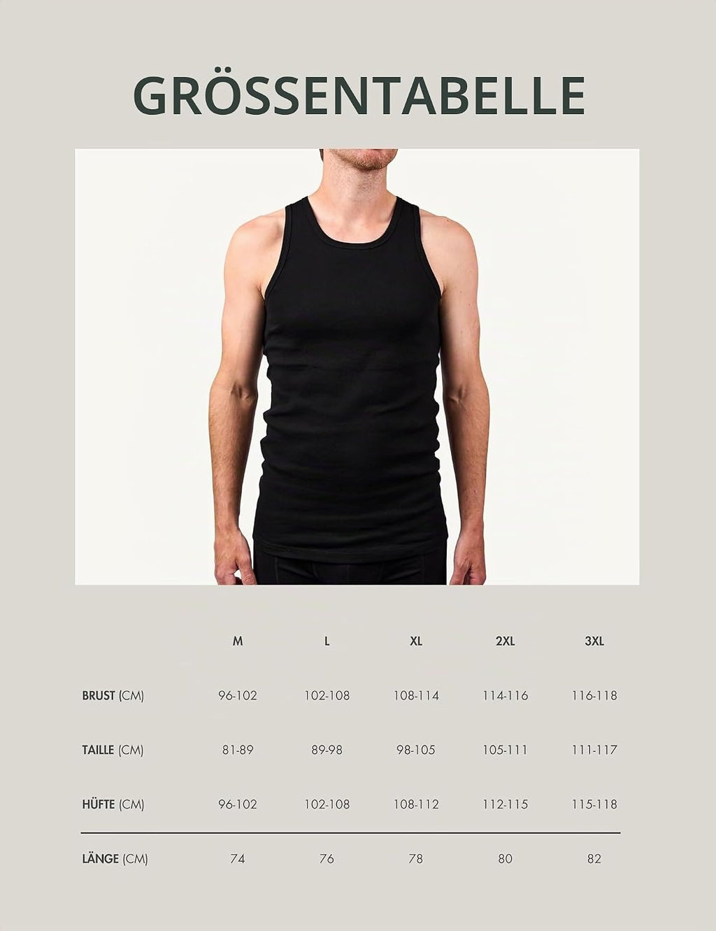 Basic Treasure 5er Pack Unterhemd Herren 100% Baumwolle, Tank Top