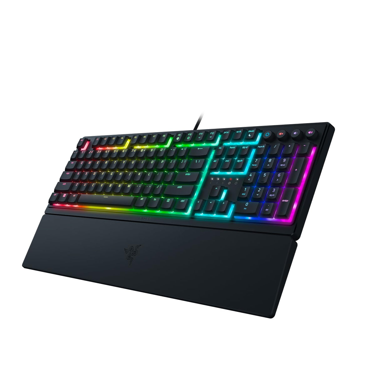 Razer Ornata V3 X - Flache Membran-Tastatur mit Chroma RGB (Lautlose Membran-Switches, Ergonomische Handballenauflage, Tastenkappen Anti-UV-Beschichtung) QWERTZ DE-Layout | Schwarz