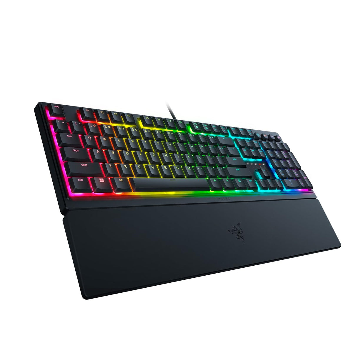 Razer Ornata V3 X - Flache Membran-Tastatur mit Chroma RGB (Lautlose Membran-Switches, Ergonomische Handballenauflage, Tastenkappen Anti-UV-Beschichtung) QWERTZ DE-Layout | Schwarz