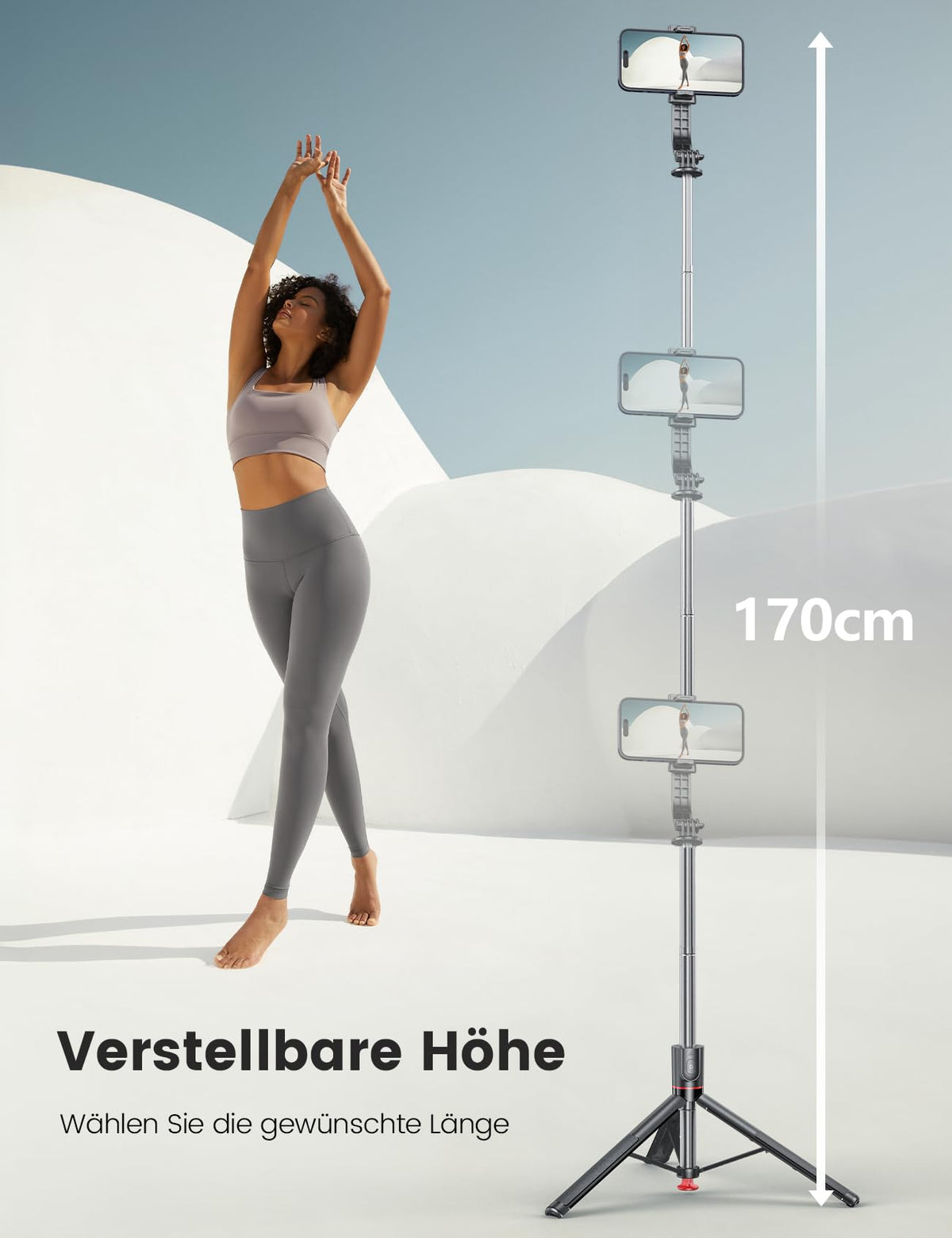 Selfiestick Stativ und Fernbedienung, 2 Fülllicht Stativ für Smartphones