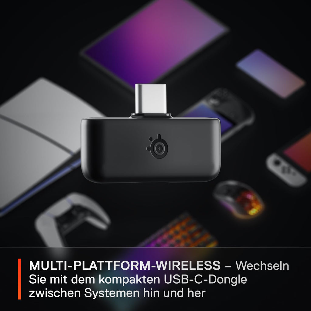 SteelSeries Arctis Nova 5 Wireless - Gaming Headset- Multi-System -PC,PS5 - Magnetische Neodym-Treiber -Über 100 Audio Presets - 60H Akkulaufzeit - 2,4 GHz oder BT-ClearCast Gen2.X-Mik -Weiß