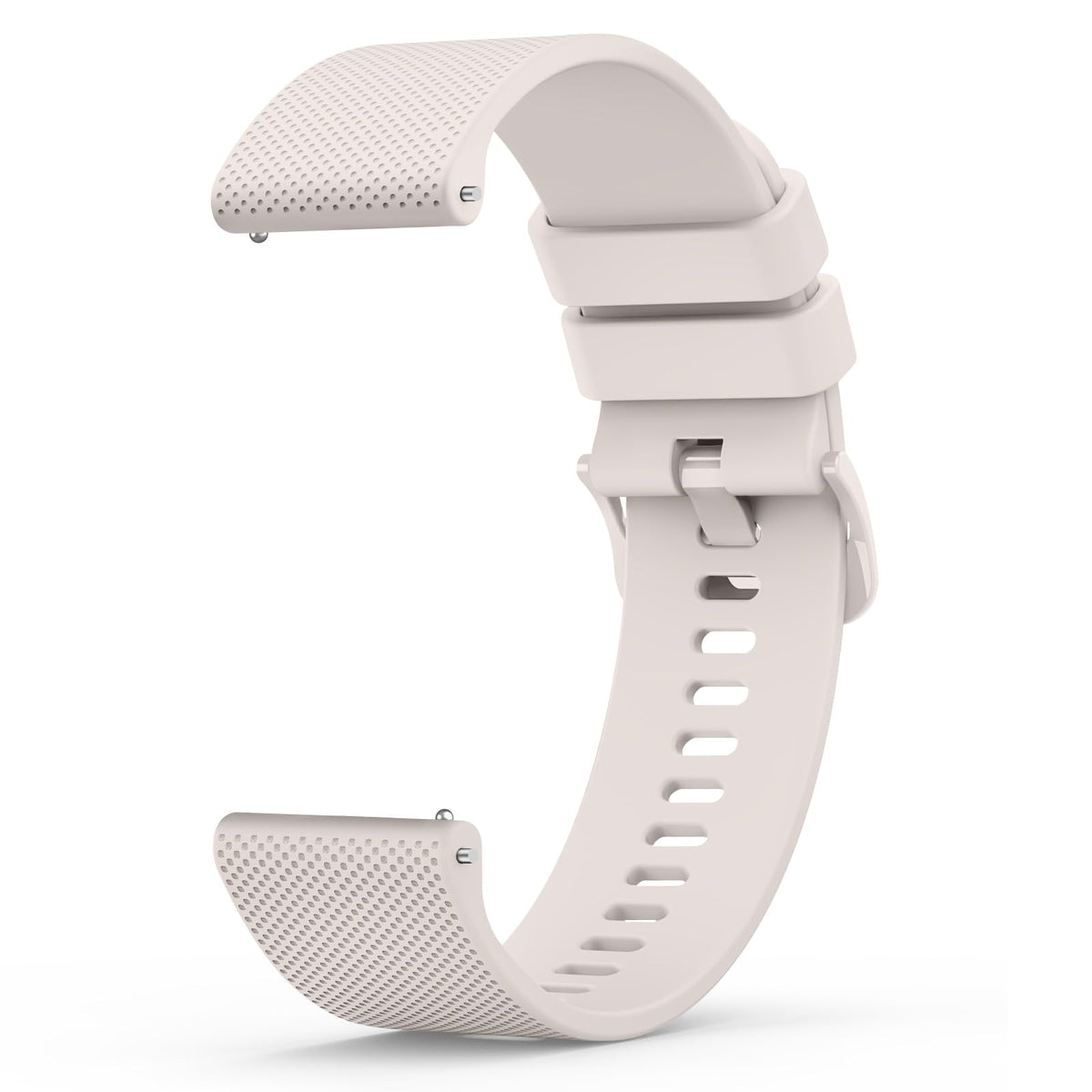 Wanme 20mm Bracelet de Montre en Silicone, Souple Bracelet de Replacement en Dégagement Rapide avec Boucle en Même Couleur Homme Femme 20mm, Starlight