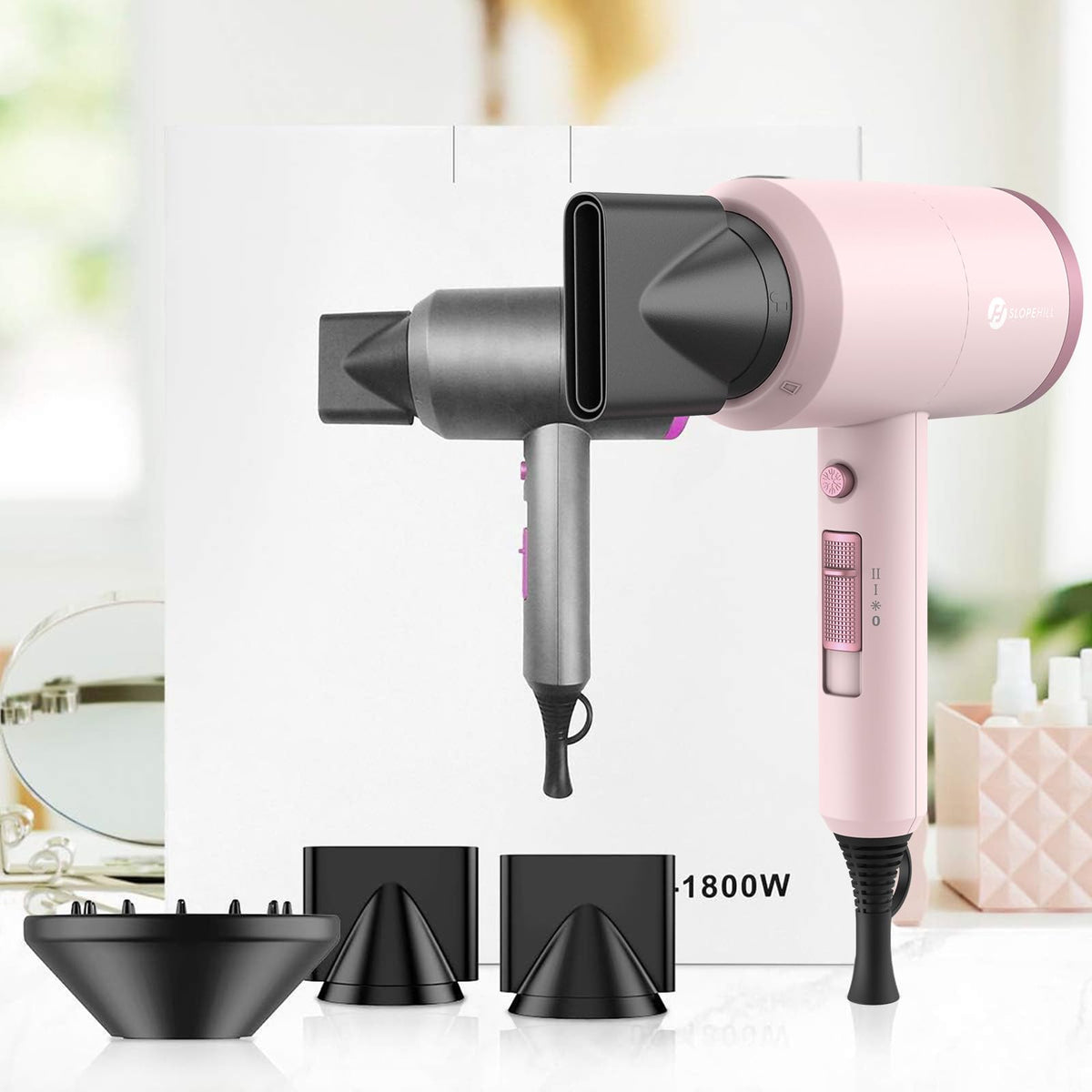 Ionen Föhn AC Motor 1800W Haartrockner slopehill Schnelltrocknen Hair Dryer