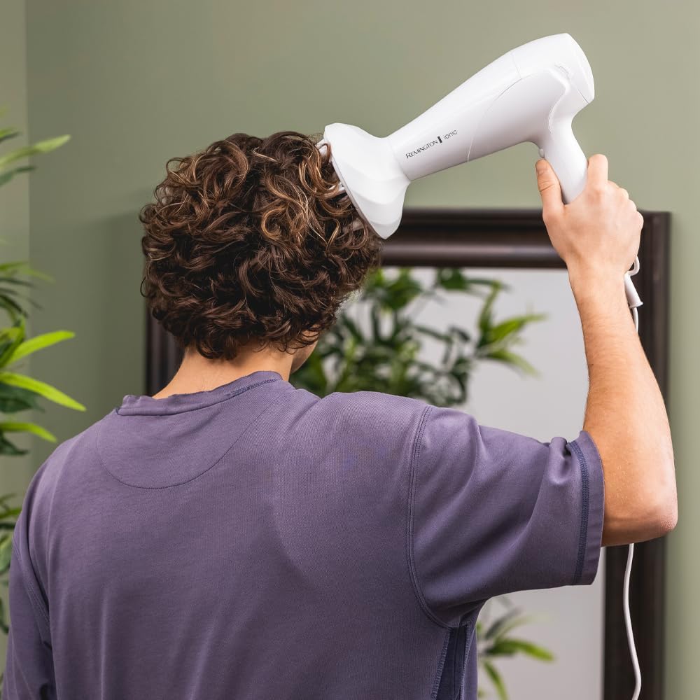 Remington Haartrockner Ionen [leicht, Diffusor & Stylingdüse] schwarz (2200W, Keramik-Ionen: schonendes Styling & gleichmäßige Wärmeverteilung, 3 Heiz- & 2 separate Gebläsestufen + Abkühlstufe) D3198