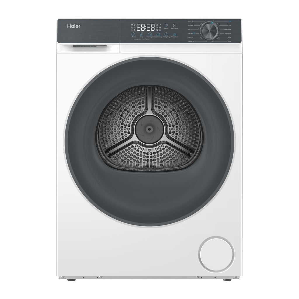 Haier Wärmepumpentrockner 9kg I G7 Serie I Klasse B I AI Power Inverter Motor, iOn Air Fresh, Pillow-Schontrommel, Automatik- & Hygiene-Programm, hOn AppI HD90-B667U1