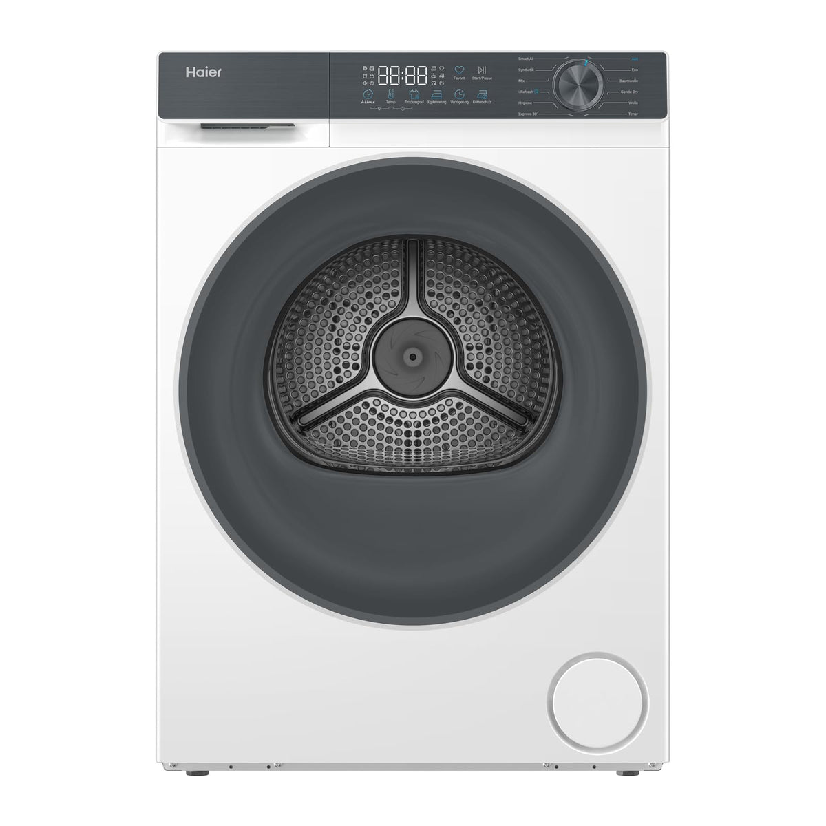 Haier Wärmepumpentrockner 9kg I G7 Serie I Klasse B I AI Power Inverter Motor, iOn Air Fresh, Pillow-Schontrommel, Automatik- & Hygiene-Programm, hOn AppI HD90-B667U1