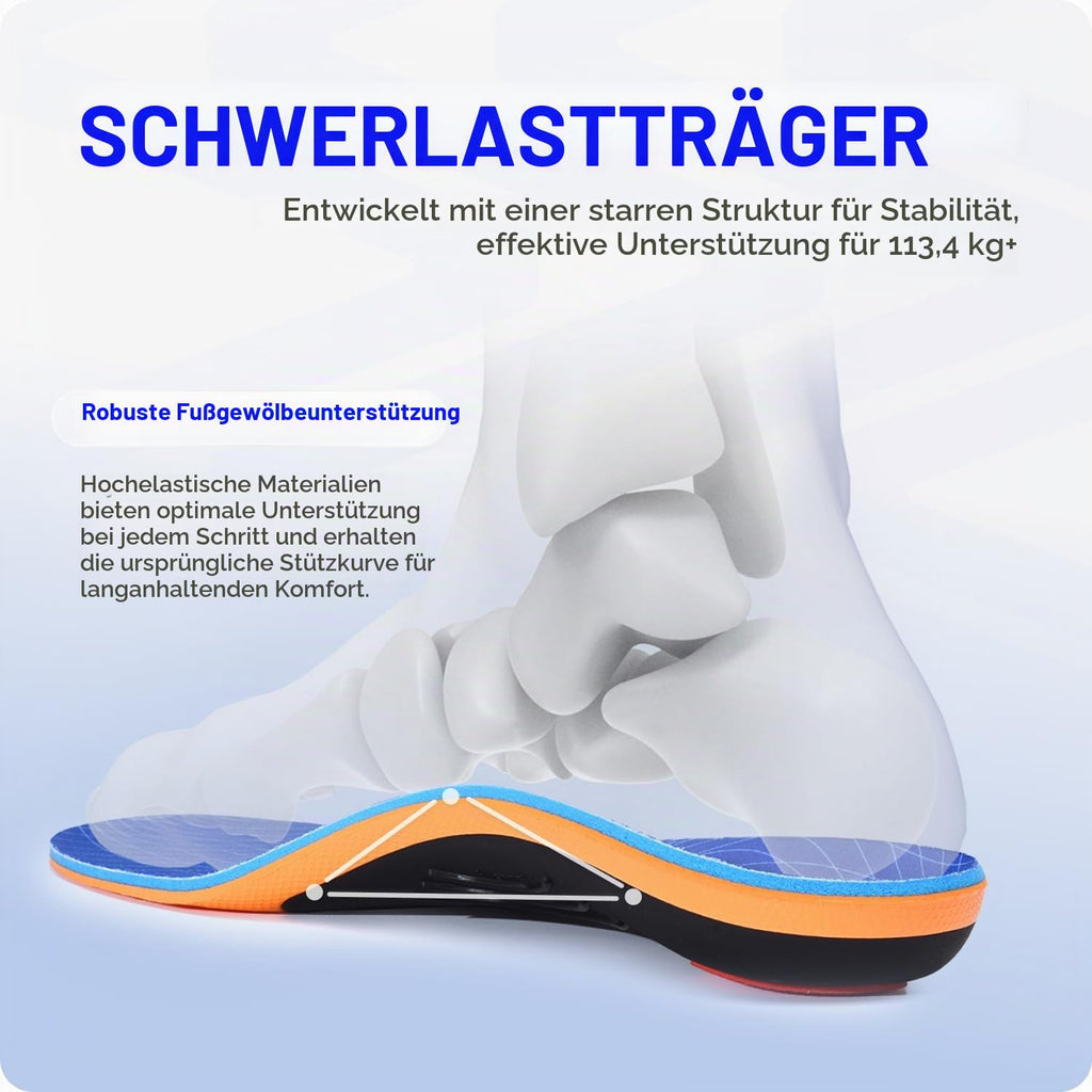 VALSOLE Orthopädische Einlegesohlen, Plantar Fasciitis Hohe Arch Support Schuheinlagen, Für Fersensporn,Plattfuß, Fußschmerz, Komfort Herren & Damen Einlegesohlen