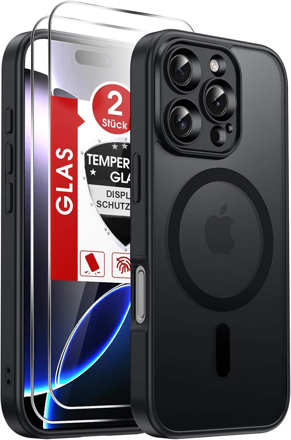 LeYi für Samsung Galaxy A06 4G Hülle für Magsafe mit 2X Panzerglas-Schwarz