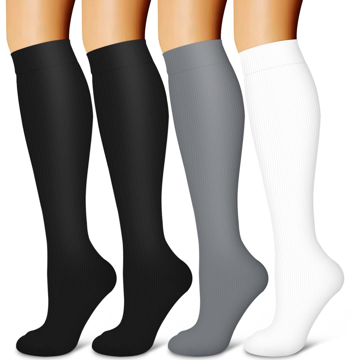 Laite Hebe 4 Pairs-Compression Socks for Women&Men Circulation-Best Support for Nurses