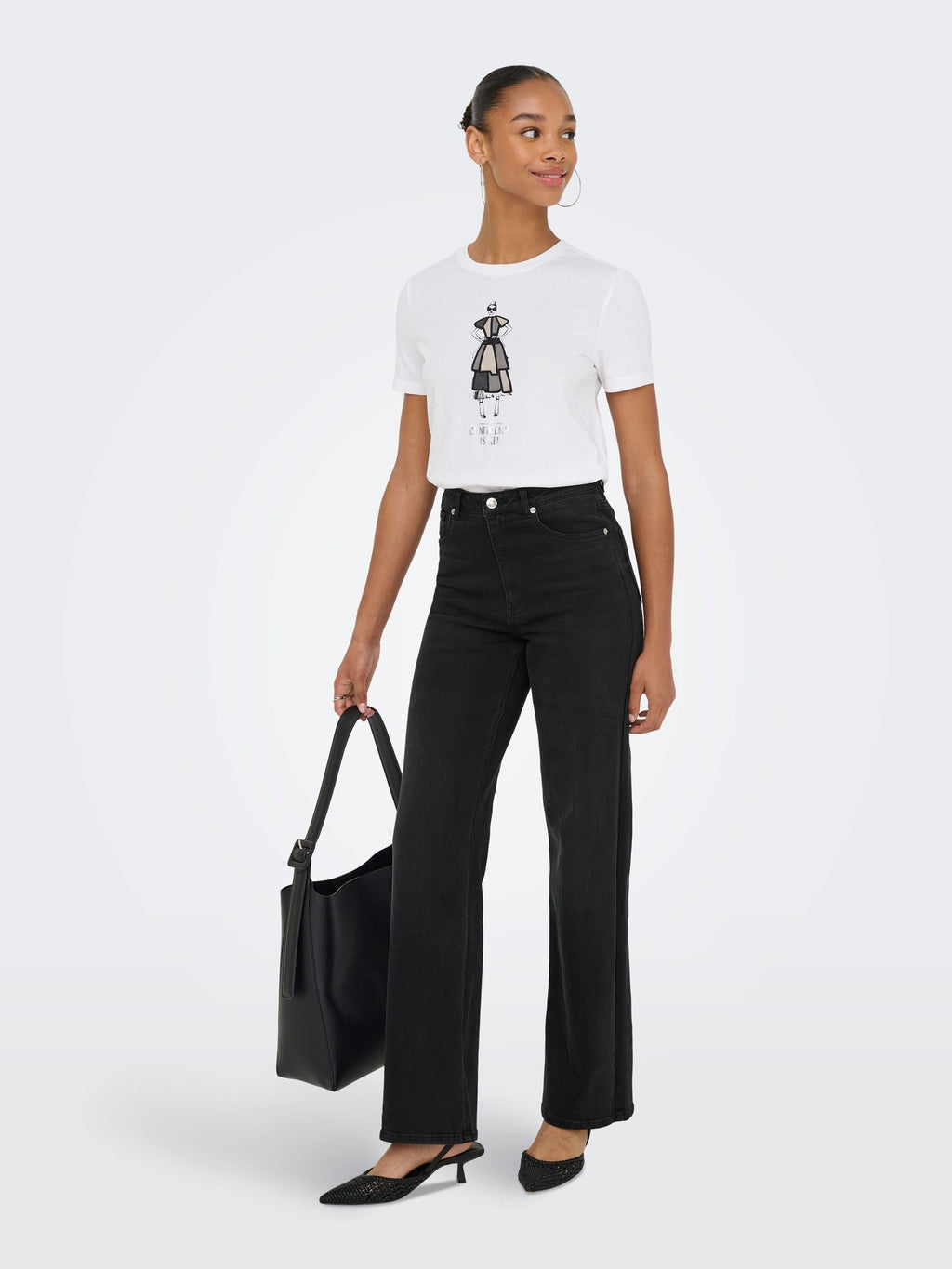 ONLY Damen Jeans Mit Weitem Bein Only Female Jeans mit Weitem Bein Onljuicy-wauw Hohe Taille Weiter Beinschnitt Jeans